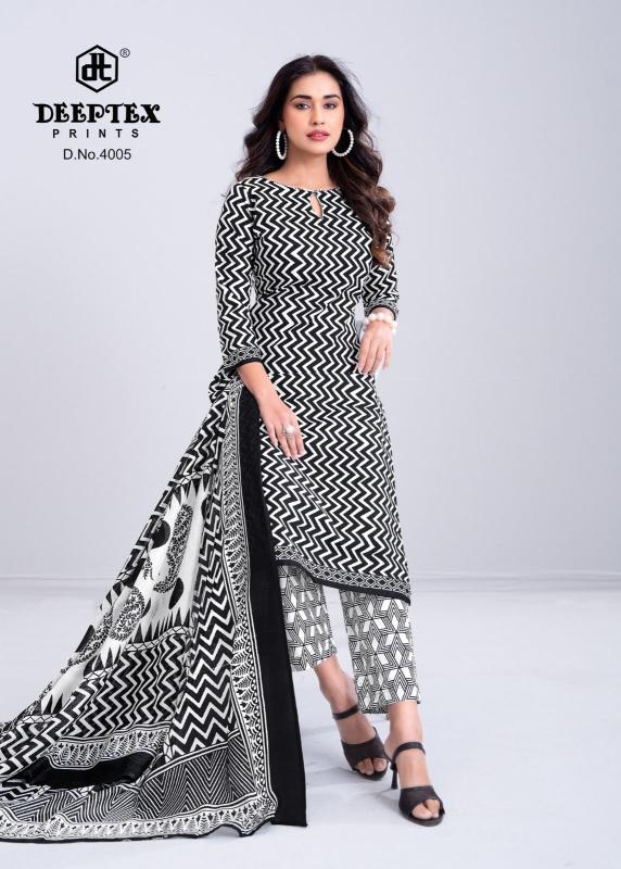 Deeptex aaliza black & white vol-4 ladies dress material wholesale price